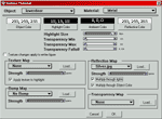 Settings for Metal material.