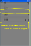 Polygon statistics window.
