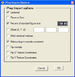The Prop Import Options dialog box.