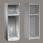 Comparison of refrigerator base, with and without split vertices.