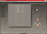 Upper door imported into Poser, moved, scaled, and viewed through the Main Camera.