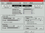 Settings for Wood material.