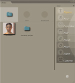 Undocked Libraries Palette with missing 'Jessi' thumbnails.