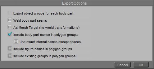 Export options