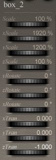 Box 2 ('back wall') settings.