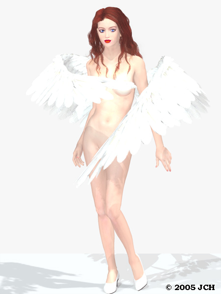 Angel Being Modest (implied nudity)