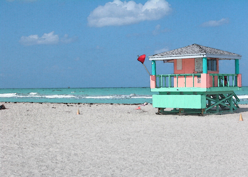 Lifeguard Stand Watercolor