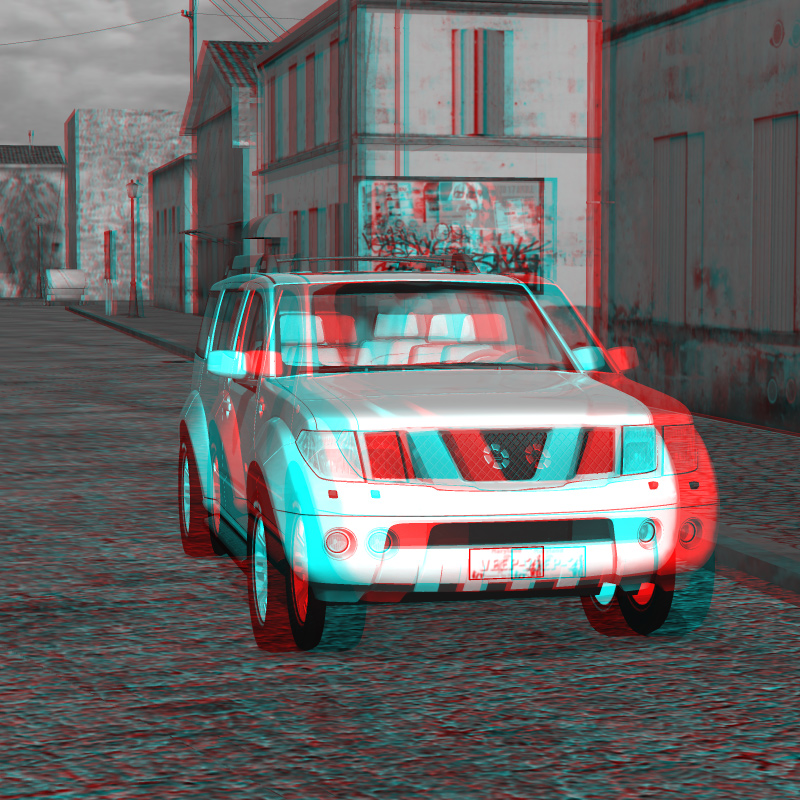 SUV 3D Red and Blue