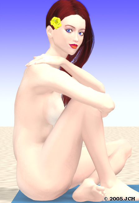 Tabby at the Beach (implied nudity)