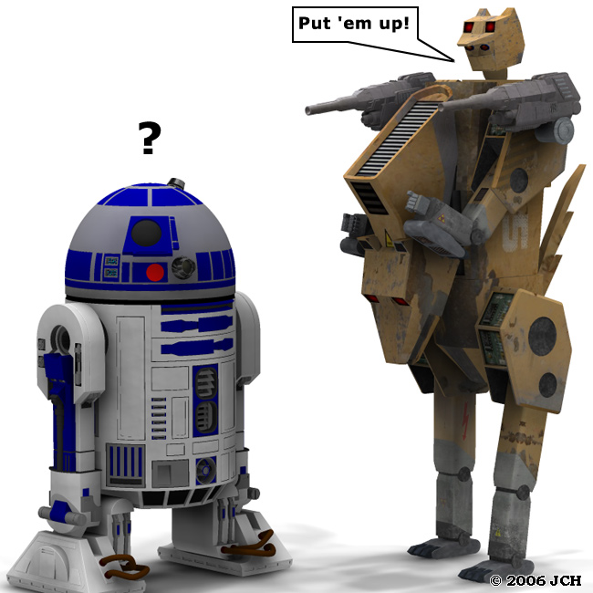 Lycantar picks a fight with someone his own size an R2 unit!
