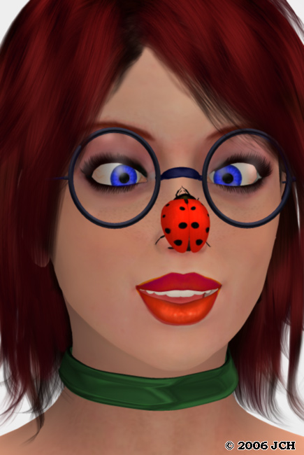Tabby Portrait With Ladybug