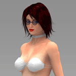 Tabby 2 In a White Strapless Bikini