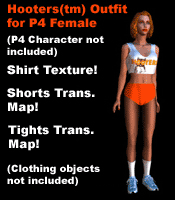 Hooters(tm) Outfit for the P4 Female 'ad image'