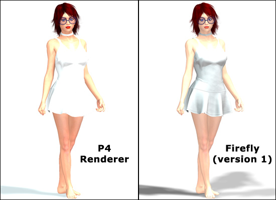 Comparison images rendered with the P4 Renderer and FireFly Renderer